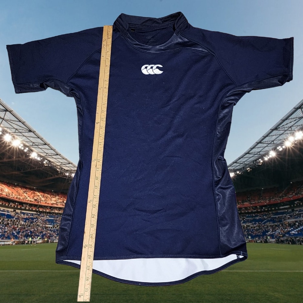Canterbury of New Zealand Mens Blue CCC Logo Fitted Jersey Shirt Size XL - Picture 6 of 7